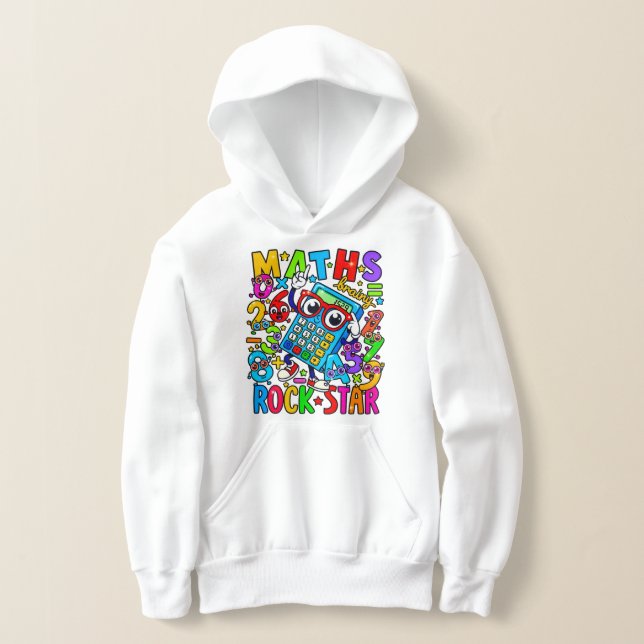 Kids Maths Rock Star Hoodie | Primary School UK (Laydown)