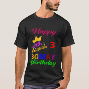 Kids May Girls Birthday 30 May 3rd Anniversary T-Shirt