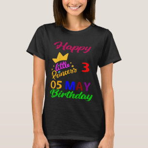 Kids May Girls Birthday 5 May 3rd Anniversary T-Shirt