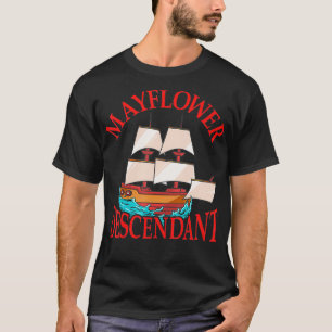 Kids Mayflower Descendant Ship History Gift Pilgri T-Shirt