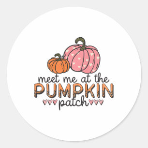 Kids Meet Me At The Pumpkin Patch Toddler Girls Fa Classic Round Sticker