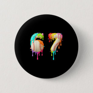 Kids Meme 67 Number Six 6 Seven 7 Ice Cream Drips  6 Cm Round Badge