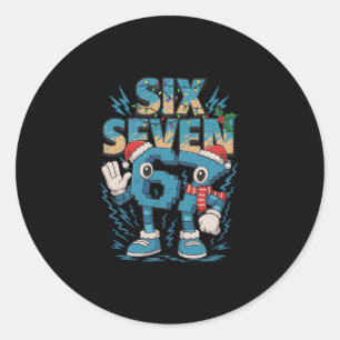 Kids Meme 67 Six Seven 6 7 Italian Brainrot Christ Classic Round Sticker