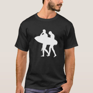 Kids Men With Surfboard Cool Summer Surf Beach Sur T-Shirt