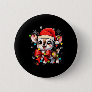 Kids Men Women Cute Reindeer Santa Hat Bow Christm 6 Cm Round Badge