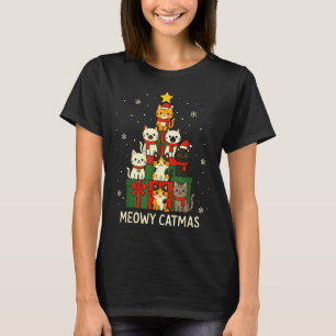 Kids Men Women Meowy Catmas Funny Christmas Cats C T-Shirt