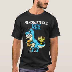Kids Menorasaurus Rex Jew Dino Trex Toddler Boys H T-Shirt