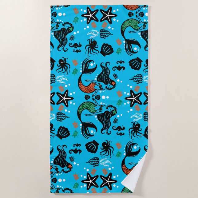 Kids Mermaid Beach Towel (Front)
