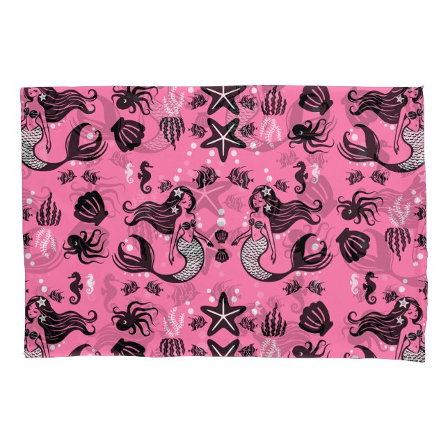 Kids Mermaid Pink Pillowcase (Front)
