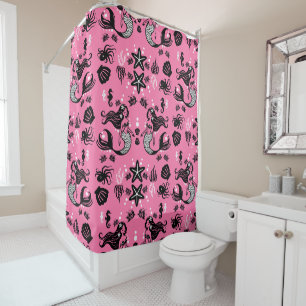 Kids Mermaid Pink Shower Curtain