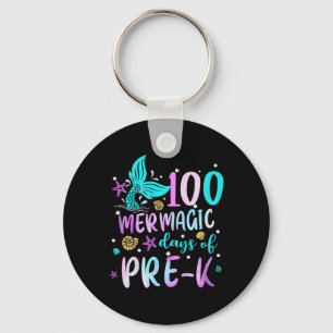 Kids Mermaid Tail 100 Mermagic Days Of Pre-k For T Key Ring
