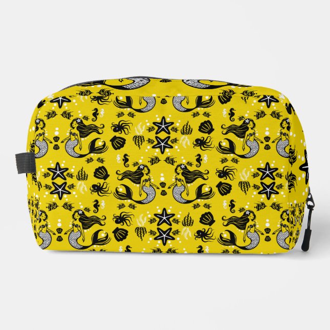 Kids Mermaid Yellow Beach Dopp Kit (Front)