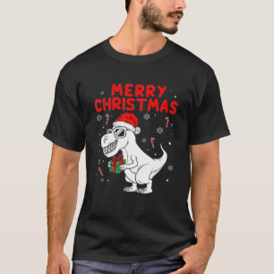 Kids Merry Christmas T Rex Dinosaur Funny Boys Kid T-Shirt