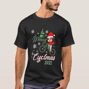 Kids Merry Cyclmas Chrismas Tree 2022 Biking Cycli T-Shirt