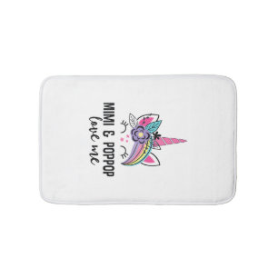 Kids Mimi and PopPop Love Me Grandchild Girl Unico Bath Mat