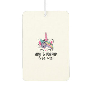Kids Mimi and PopPop Love Me Grandchild Girl Unico Car Air Freshener