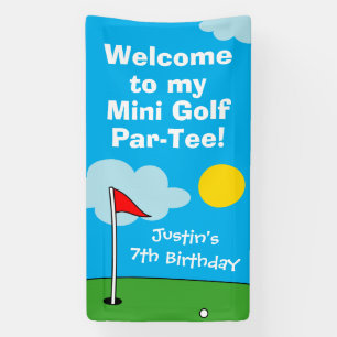 Kid's mini golf putt putt Birthday party welcome Banner