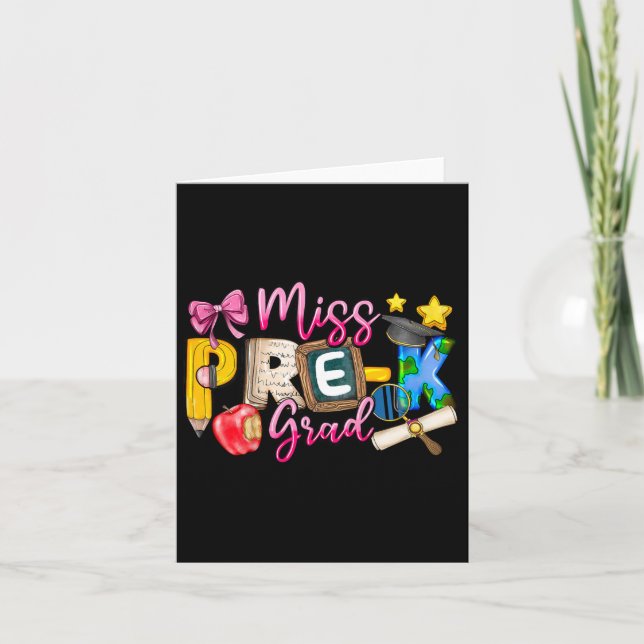 Kids Miss Pre-k Grad Graduation Girl Kid Last Day  Card (Front)