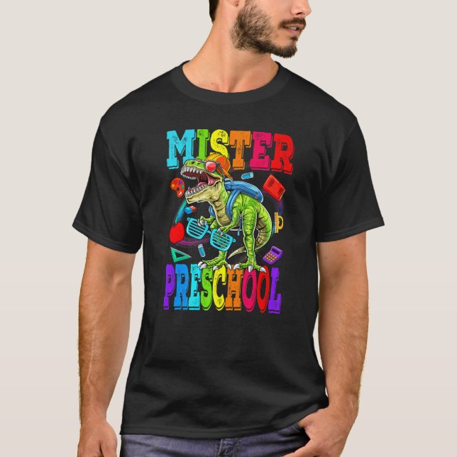 Kids Mister Preschool Dude Monster Truck Dinosaur  T-Shirt (Front)