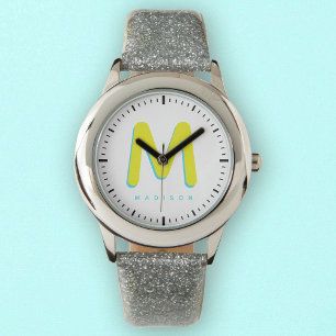 Kids Modern Cute Fun Custom Name 3D Monogram Watch