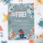 Kids Modern Paintball Boys Birthday Party Invitation<br><div class="desc">This modern paintball-themed kids birthday invitation design features a blue paintball design, with a paint baller, target, and splatter design, and a matching paintball pattern on the back. The navy blue invite can be personalised with your boys name and other details necessary for your party. The perfect paintball-themed addition to...</div>