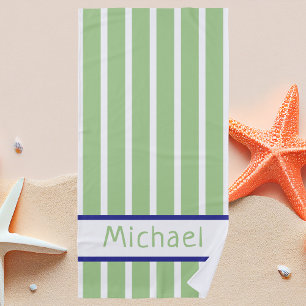 Kids Modern Preppy Striped Boys Beach Towel