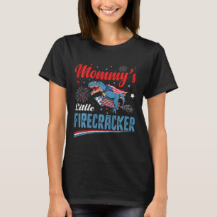 Kids Mommys Little Firecracker Independence Day Fi T-Shirt