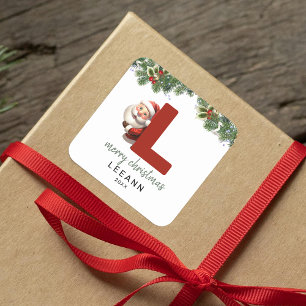 Kids Monogram Christmas  Square Sticker