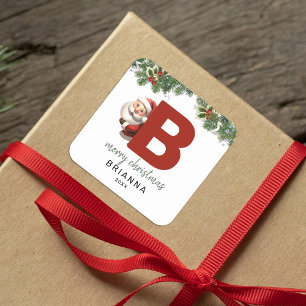 Kids Monogram Christmas  Square Sticker