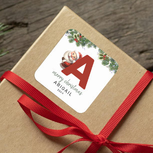 Kids Monogram Christmas  Square Sticker