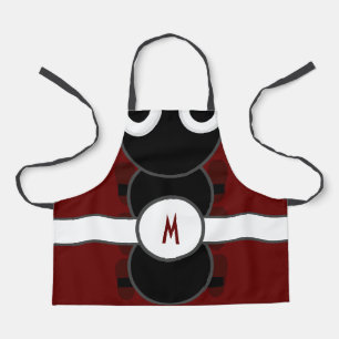 Kids Monogrammed Black Ant Apron