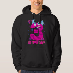 Kids Monster 3 Year Old Happy Birthday It's My 3rd Hoodie