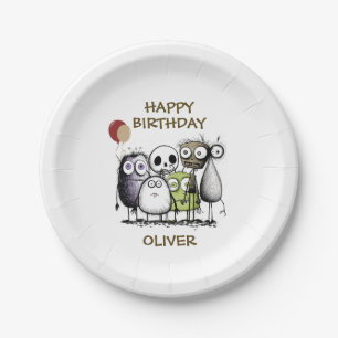 Kids Monster Birthday Paper Plate