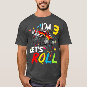 Kids Monster Truck 3 Years Old Birthday Kid 3rd BD T-Shirt