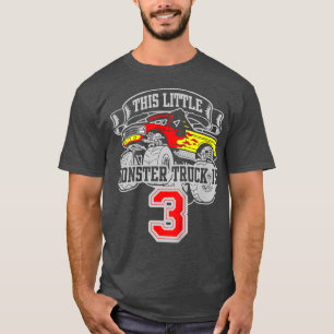 Kids Monster Truck 3rd Birthday This Little Monste T-Shirt