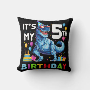 Kids Monster Truck 5 Year Old  5th Birthday Boy Mo Cushion