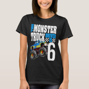 Kids Monster Truck 6th Birthday 6 Years Monster Tr T-Shirt