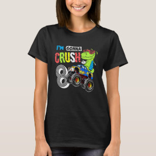Kids Monster Truck 8th Birthday 8 year Old Birthda T-Shirt