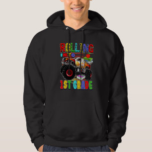 Kids Monster Truck Back To School Rolling Into 1st Hoodie