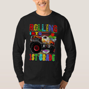 Kids Monster Truck Back To School Rolling Into 1st T-Shirt