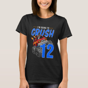 Kids Monster Truck Birthday 12 Year Old 12th Birth T-Shirt