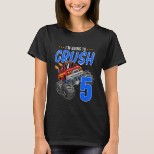 Kids Monster Truck Birthday  5 Year Old 5th Birthd T-Shirt