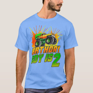 Kids Monster Truck Birthday Boy Is 2 Kids 2nd Birt T-Shirt