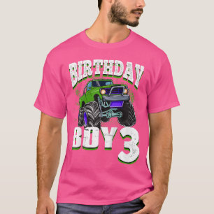 Kids Monster Truck Birthday Boy Is 3 Kids 3rd Birt T-Shirt
