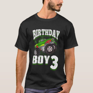 Kids Monster Truck Birthday Boy Is 3 Kids 3rd Birt T-Shirt