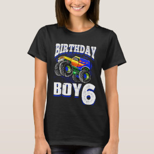 Kids Monster Truck Birthday Boy Is 6 Kids 6th Birt T-Shirt