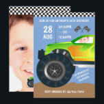 Kids Monster Truck Birthday Party add photo invite<br><div class="desc">Customisable to your event specifics.</div>