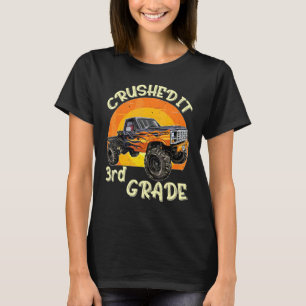 Kids Monster Truck Crushed Third Grade Out For Sum T-Shirt