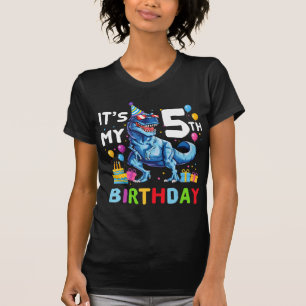 Kids Monster Truck Crushing being 5 Five Years Old T-Shirt