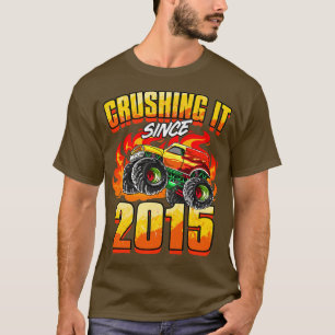 Kids Monster Truck Crushing It Since 2015 Kids Bir T-Shirt